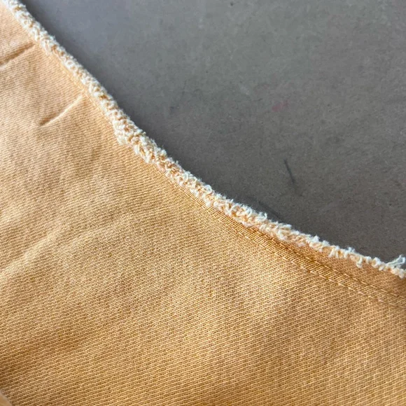 Sundry Women’s Crop Raw Neckline Off Shoulder Sweatshirt Yellow size Medium - Picture 6 of 8